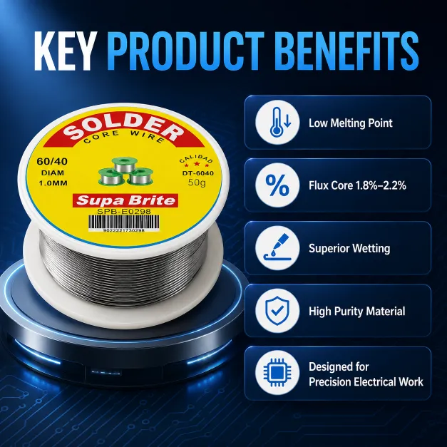 Supa Brite 60/40 Flux Core Solder Wire 50g - Image 3
