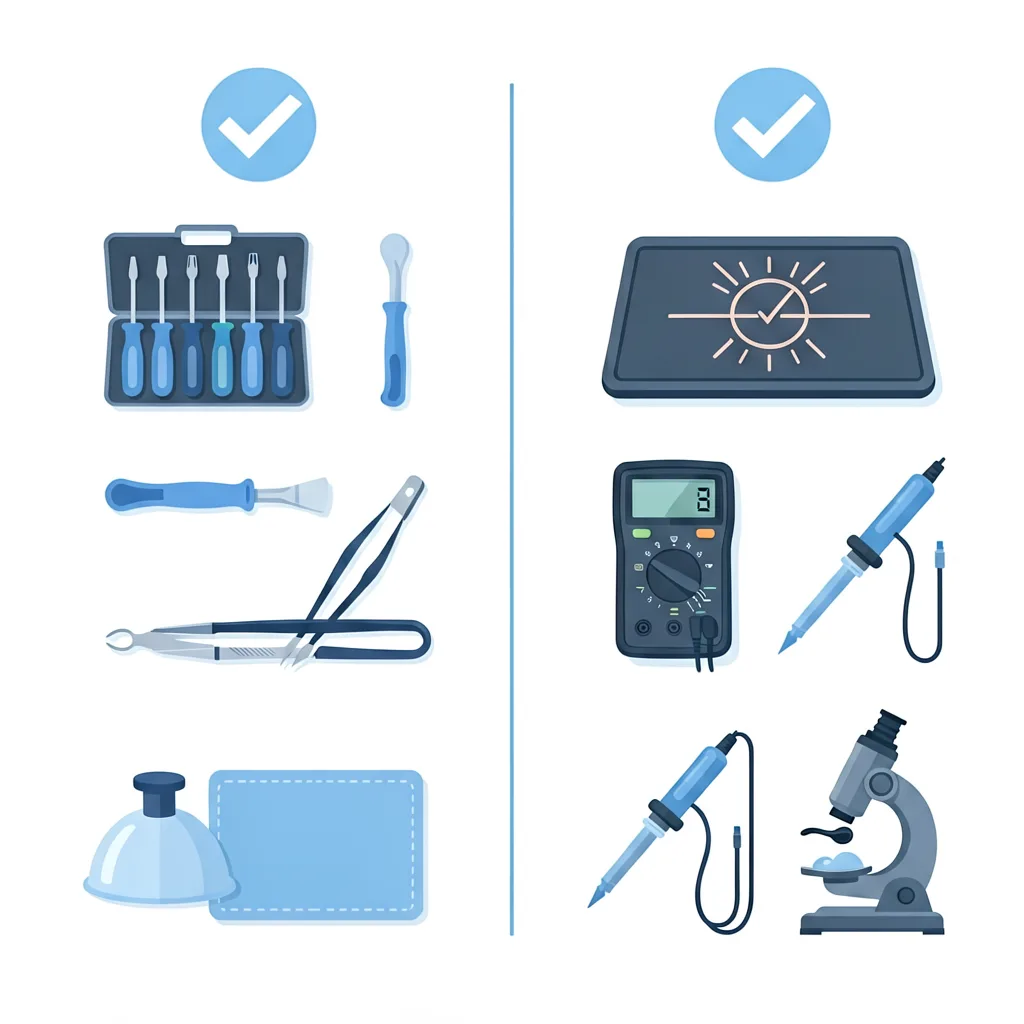 Comparison of essential versus nice-to-have phone repair tools