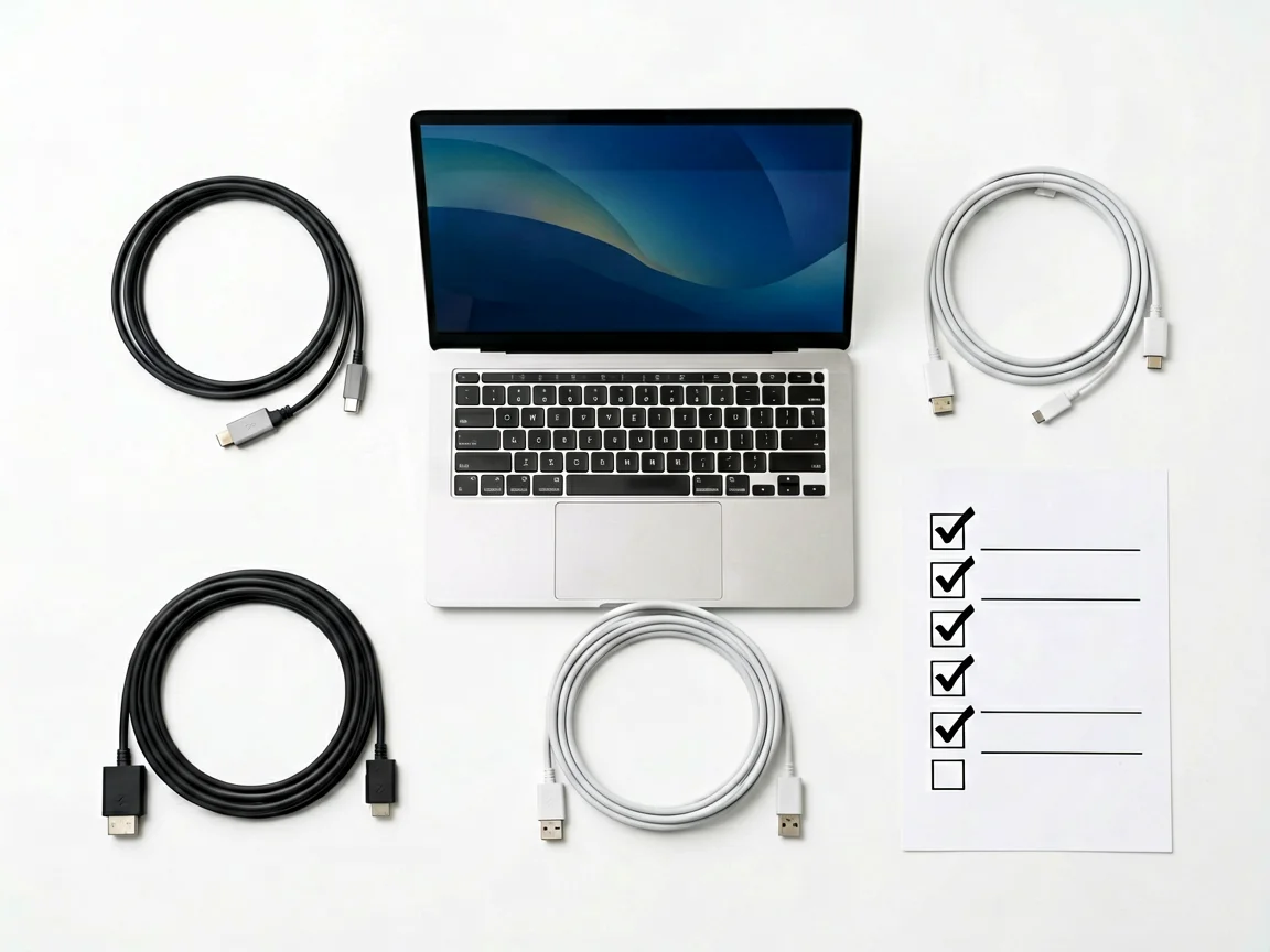 Monitor compatibility checklist with cable, port, and graphics support points