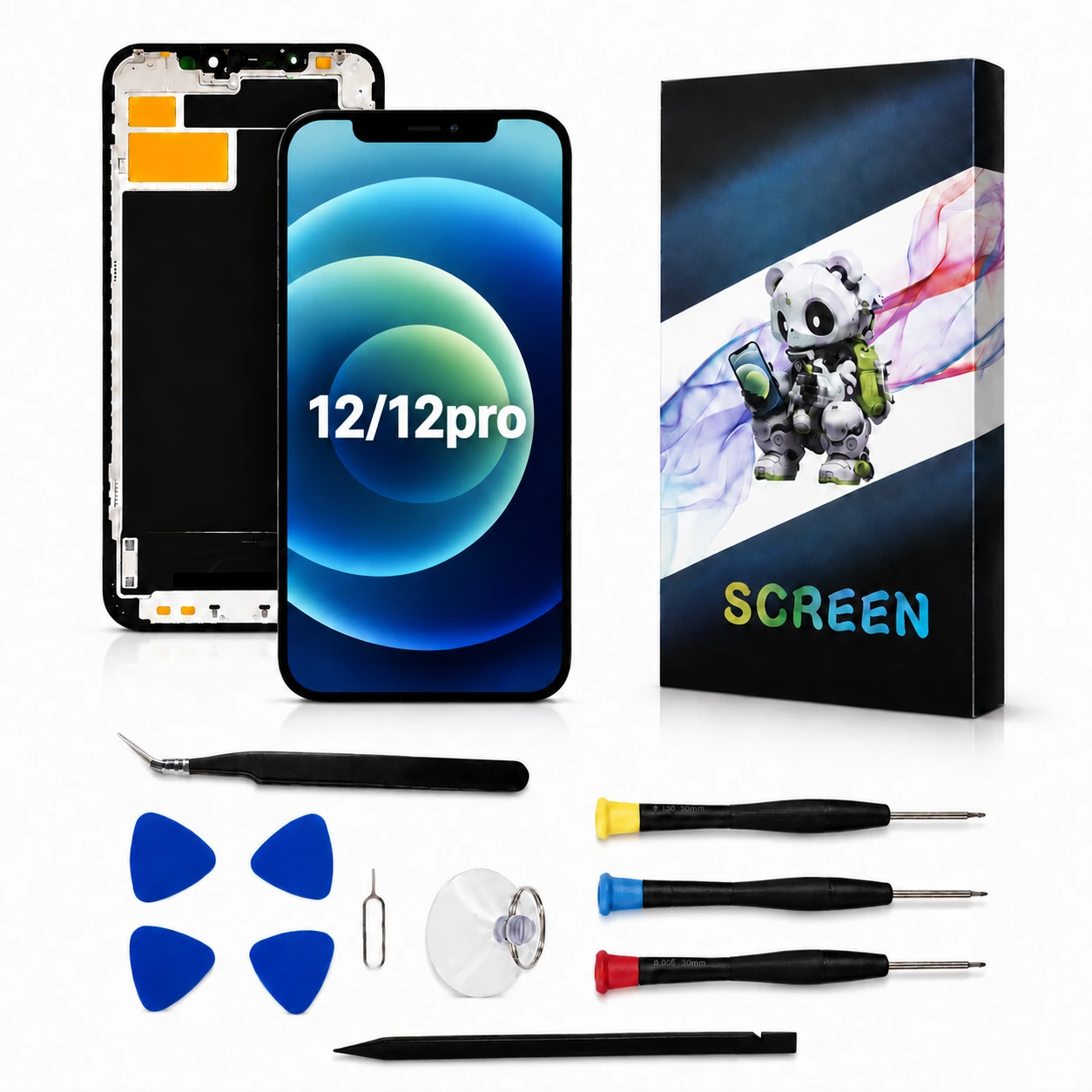 iPhone 12 / 12 Pro TFT Replacement Screen Assembly & Repair Tools - product details