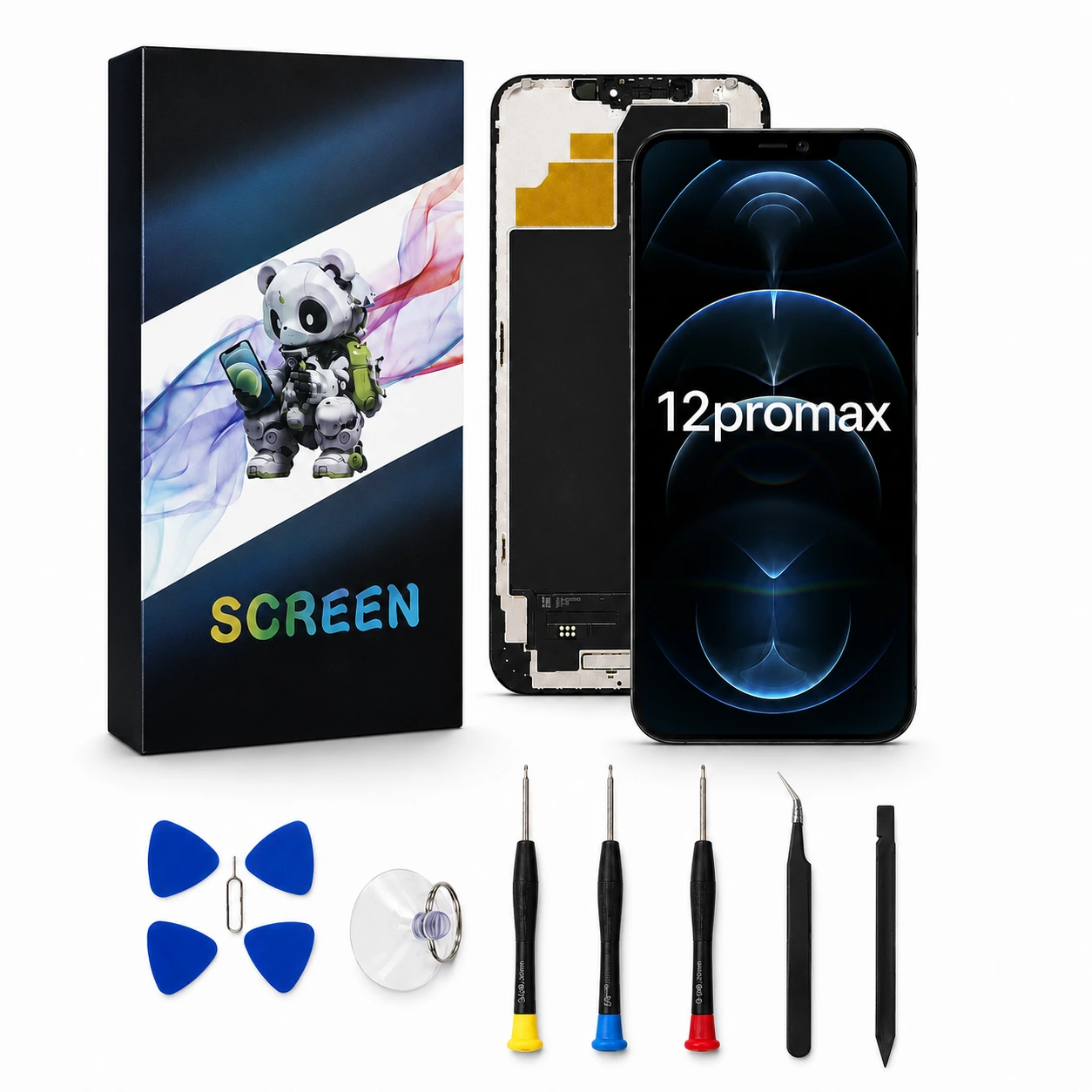 iPhone 12 Pro Max TFT Replacement Screen Assembly & Repair Tools - product details