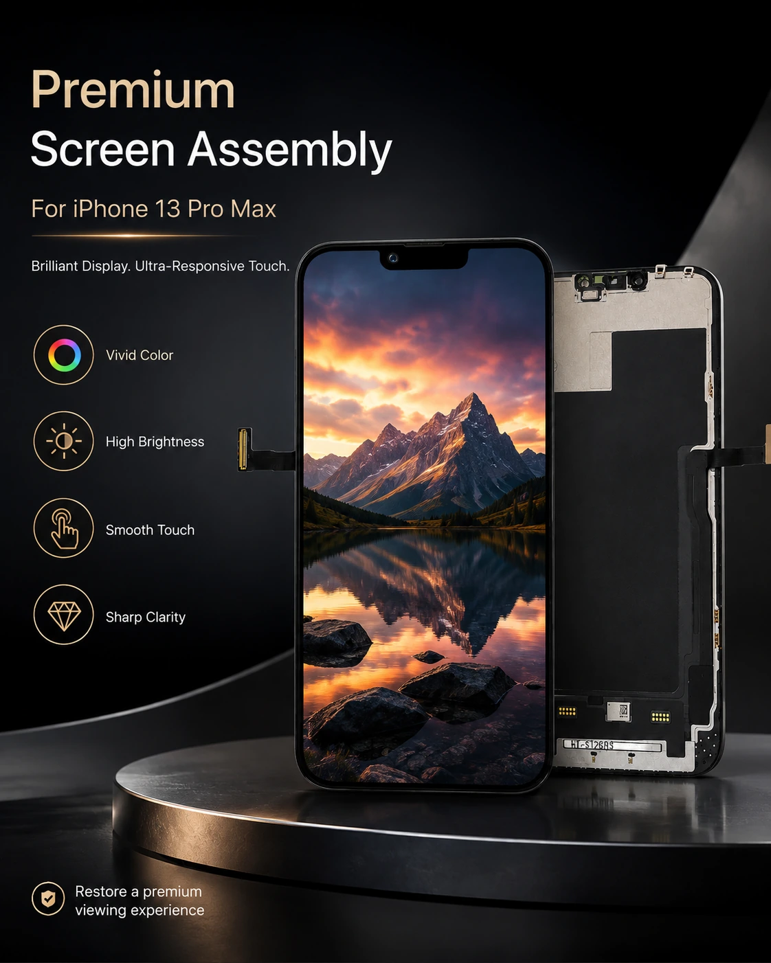 iPhone 13 Pro Max TFT Replacement Screen Assembly & Repair Tools - product details