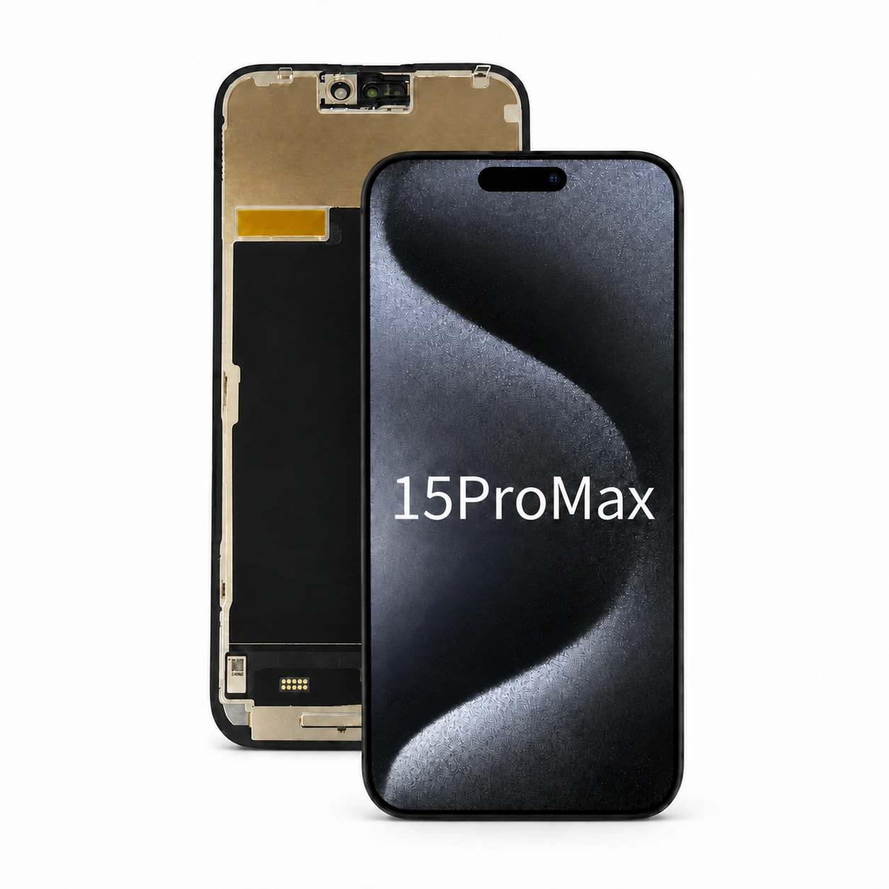 iPhone 15 Pro Max TFT Replacement Screen Assembly & Repair Tools - front view