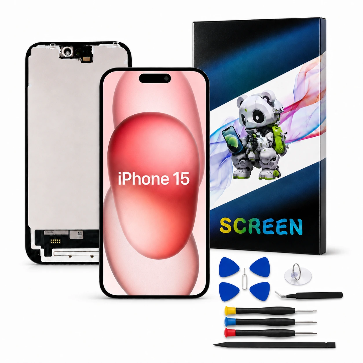 iPhone 15 TFT Replacement Screen Assembly & Repair Tools - product details