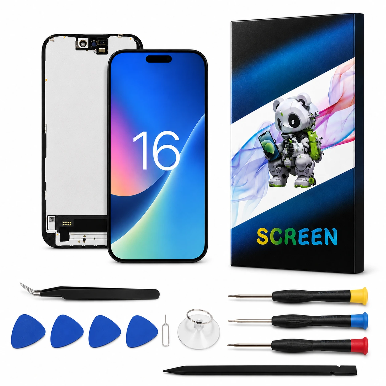iPhone 16 TFT Replacement Screen Assembly & Repair Tools - product details