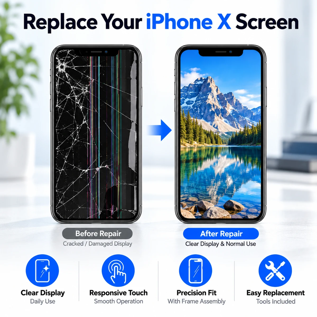 iPhone X TFT Replacement Screen Assembly & Repair Tools - product image