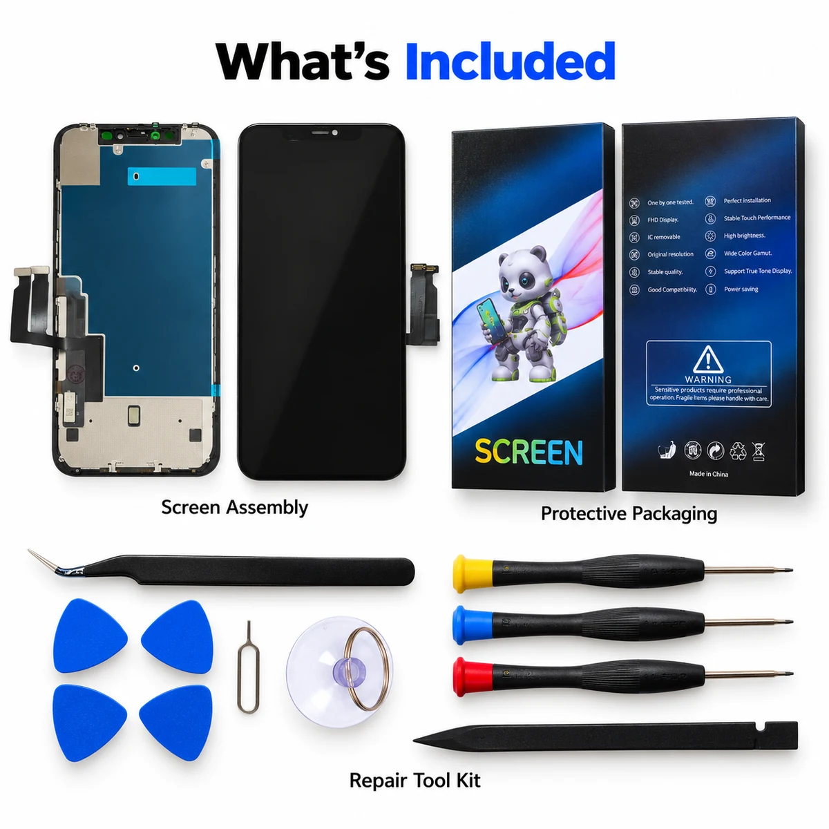 iPhone XR TFT Replacement Screen Assembly & Repair Tools - product image