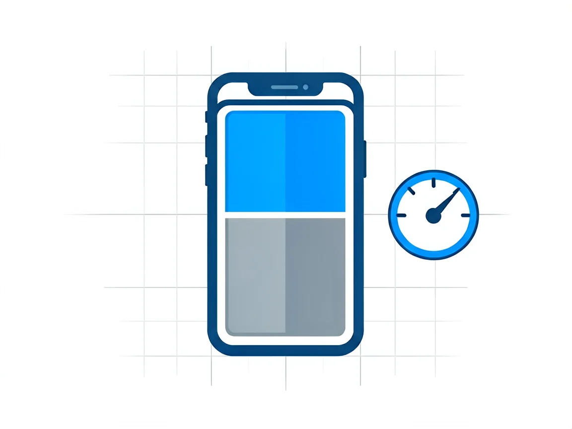 Infographic of a smartphone body divided into a healthy blue section and a reduced grey capacity section with a circular gauge beside it