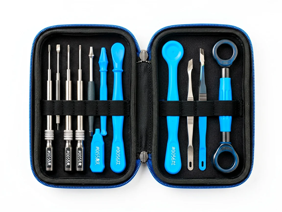 Organized toolkit layout with labeled sections
