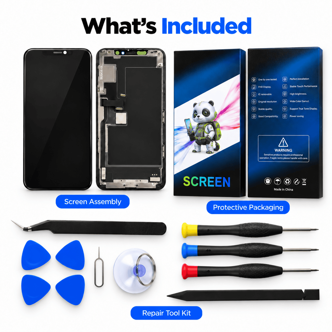 iPhone 11 Pro Max TFT Replacement Screen Assembly & Repair Tools - product image